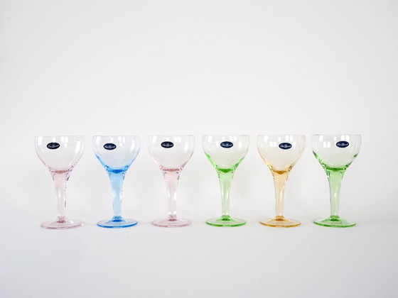 Image 1 of Set dessertkommen, Italiaans design, jaren 70, vervaardigd door Luigi Bormioli.