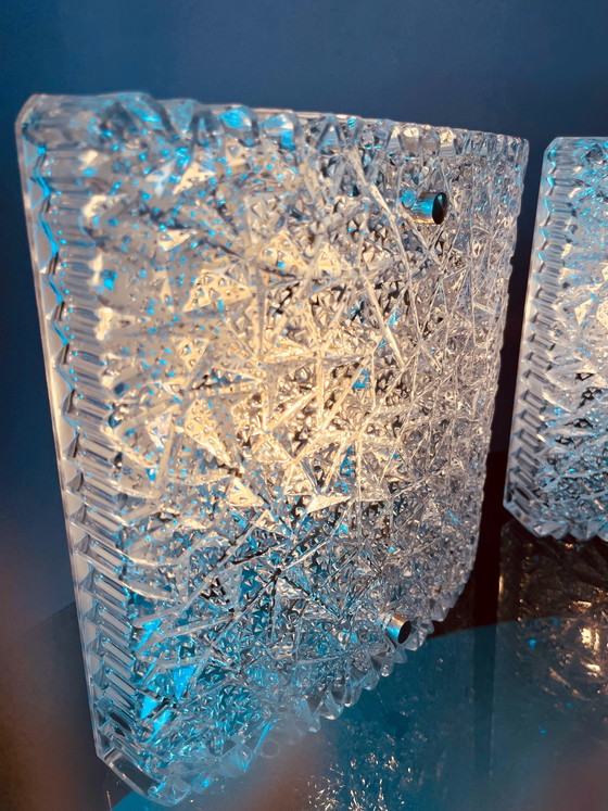 Image 1 of Set Hoffmeister Eisglas-Wandlampen