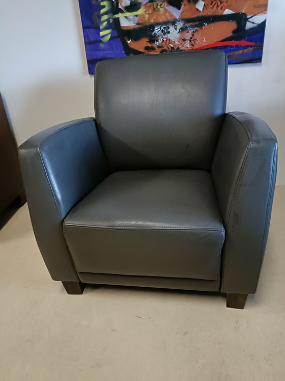 Poltrona in Pelle Grigio Scuro – Poltrone, Leather, Wood (photo 2 of 15)