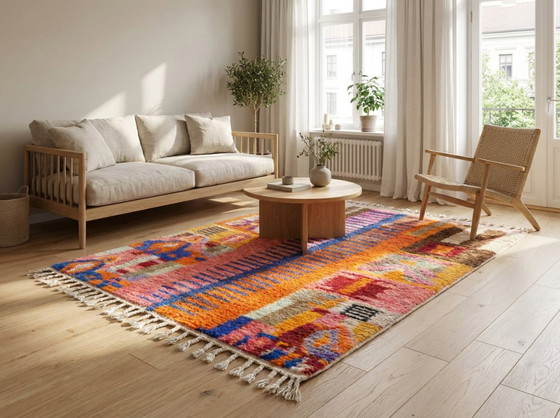 Handmade Boujad Wool Rug: Colorful Moroccan Berber Carpet – Paintings & Drawings (photo 13 of 19)