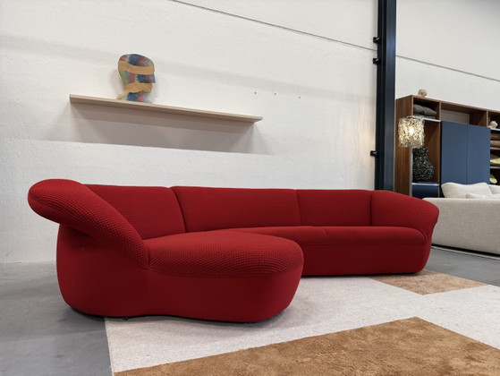 Image 1 of Sofá esquinero Leolux Gynko de tela roja, 320x160