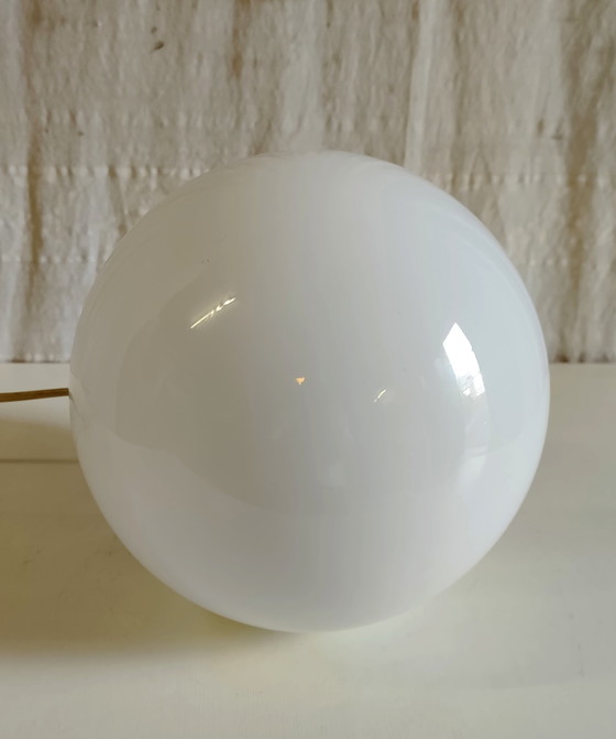 Ceiling or Table Lamp, Opaline Globe, 20cm Diameter - Mid-20th Century – Ceiling lights, Glass (photo 8 of 8)