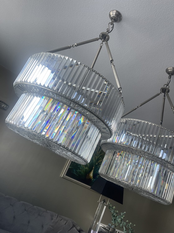 Lampadario a sospensione Eichholtz Infinity Double – Chrome, Glass (photo 2 of 8)