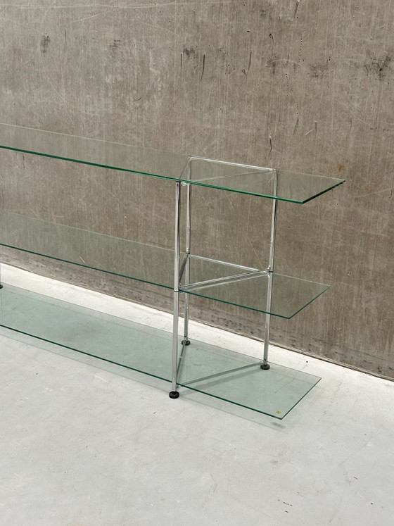 Scaffali a muro in vetro vintage IKEA NARR | Richard Clack, 1991, Metallo, Argentato (foto 3 di 9)