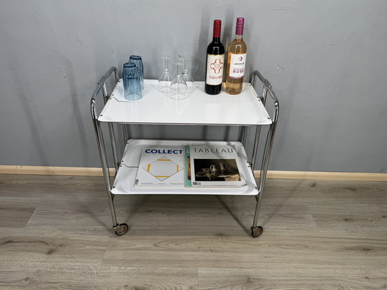 Image 1 of Vintage serving trolley on wheels - stylish & functional