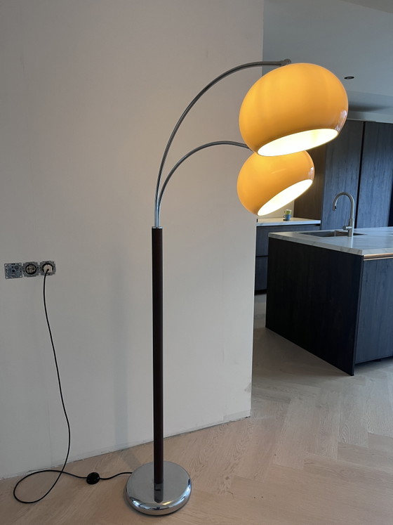 Lampada da terra/ad arco vintage Dijkstra Space Age con doppio paralume – Dijkstra Lampen, Lampade da terra (photo 3 of 11)