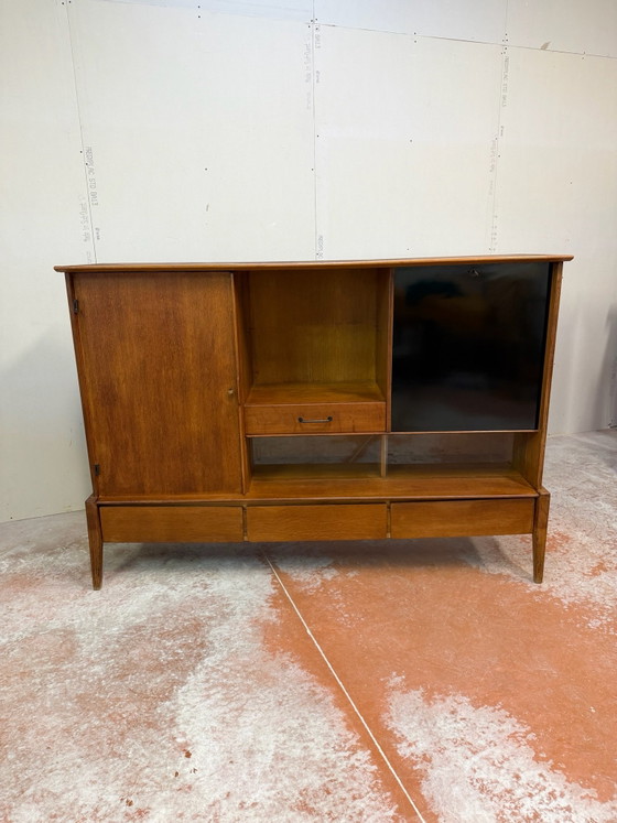 Solid oak design Sideboard attributed to Charles Ramos, vintage from the 60s, Wood, Black (photo 4 of 15)