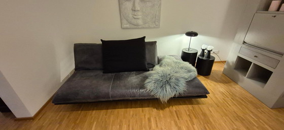 Image 1 of Canapé Bullfrog en cuir véritable, anthracite, 210 cm x 125 cm avec coussins