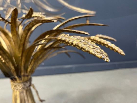 Image 1 of Vintage gilt metal sheaf of wheat coco chanel coffee table, 1960s