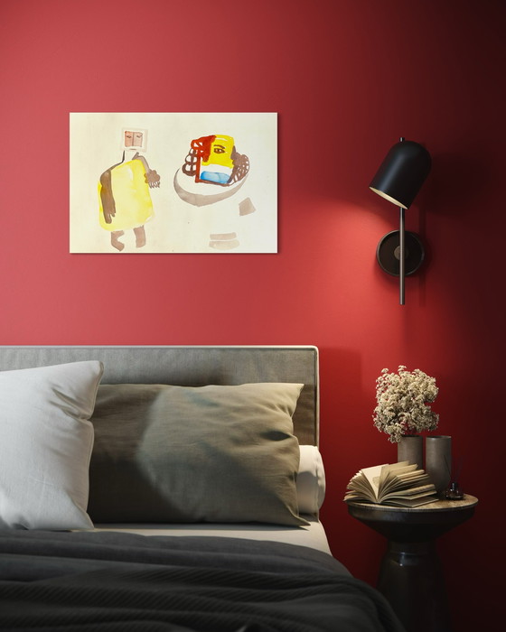 Image 1 of Marcus de Vestele abstracte compositie met figuren circa 1975