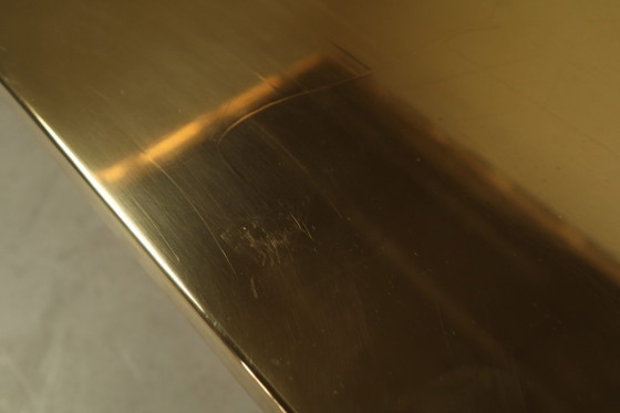 Image 1 of Mesa de centro de latón grabado de Christian Heckscher, Bélgica, década de 1970.