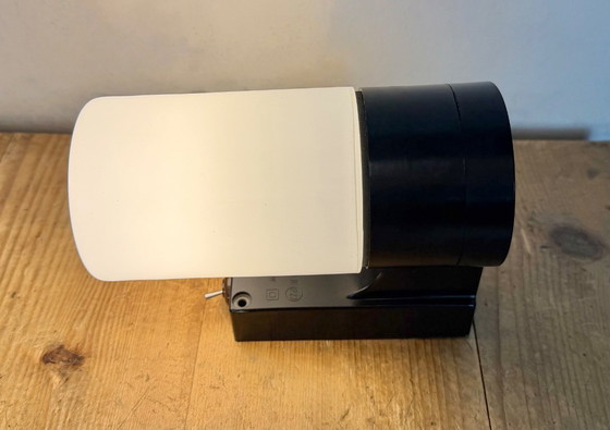 Image 1 of Industrial Brown Bakelite Wall Light with Milk Glass, 1960s