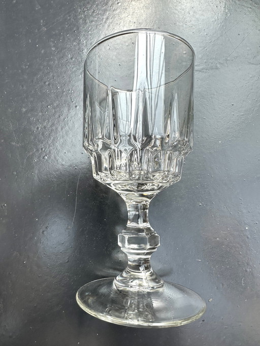 3 13.5 cm Cristal d'Arques Vintage Louvre Wine/Water Glasses