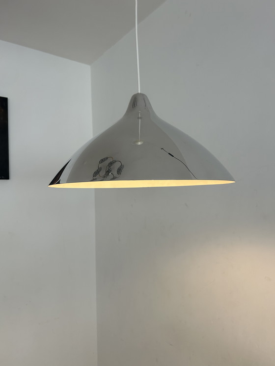 Image 1 of Vintage chrome pendant lamp Lisa Johansson-Pape for Orno