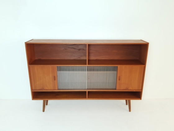 Vintage Danish wall cabinet | Sideboard cabinet | Wall unit teak – Wood, Glass (photo 3 of 15)