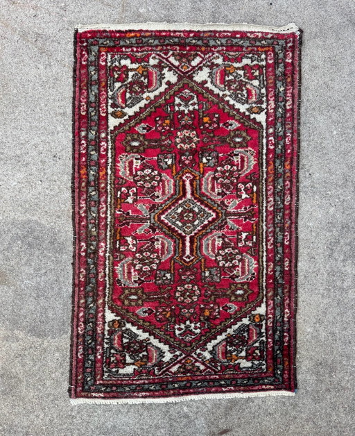 Pequeña alfombra persa Hamadan antigua