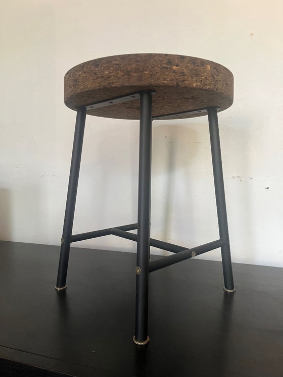 IKEA SINNERLIG Cork Stool by Ilse Crawford – 2015 Scandinavian Design – Black Steel & Cork – Metal, Modern (photo 4 of 7)