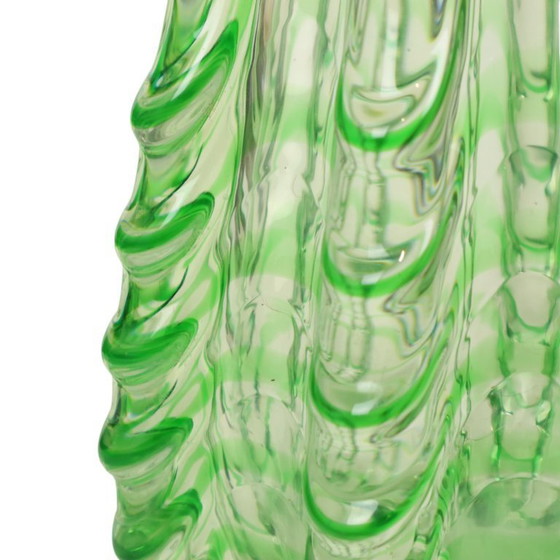 Image 1 of Large Green Glass Vase Murano