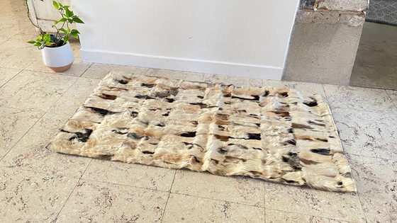 Image 1 of 1970s Leather Rug, Beige-Brown - 56 x 107cm