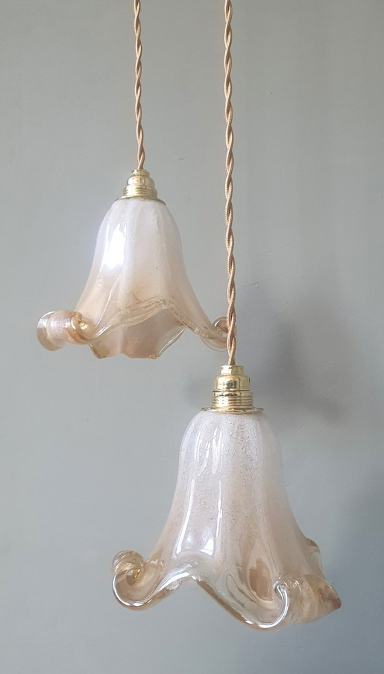 Image 1 of Set of 2 Vintage Murano pendant lamps - Mid century - Italy