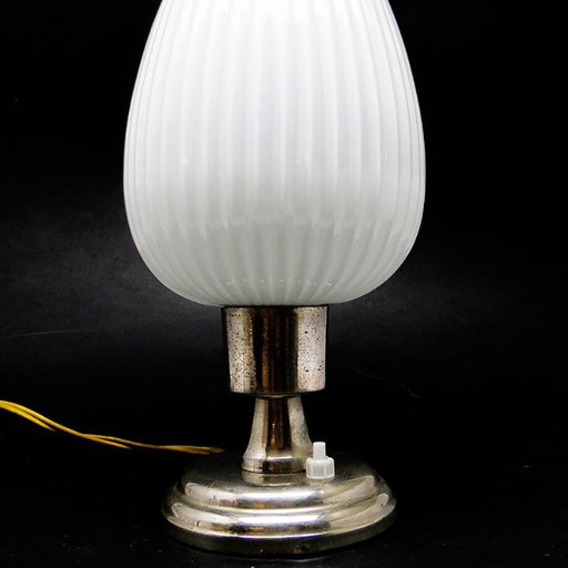 Postmodern Bedside Lamp from Polam, Poland, 1960s – tafellampen, Glass, Metal (photo 2 of 8)