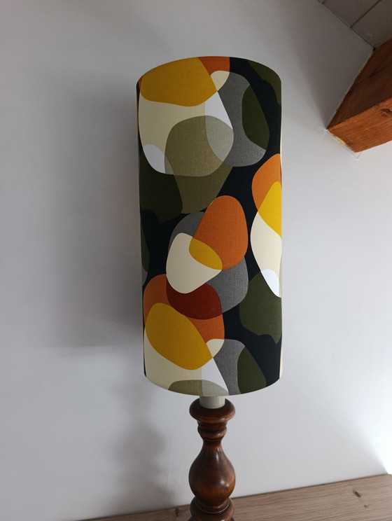 Vintage furniture lamp, sixties / mid-century lampshade I – vintage & création artisanale, Desk lamps, Wood (photo 5 of 7)