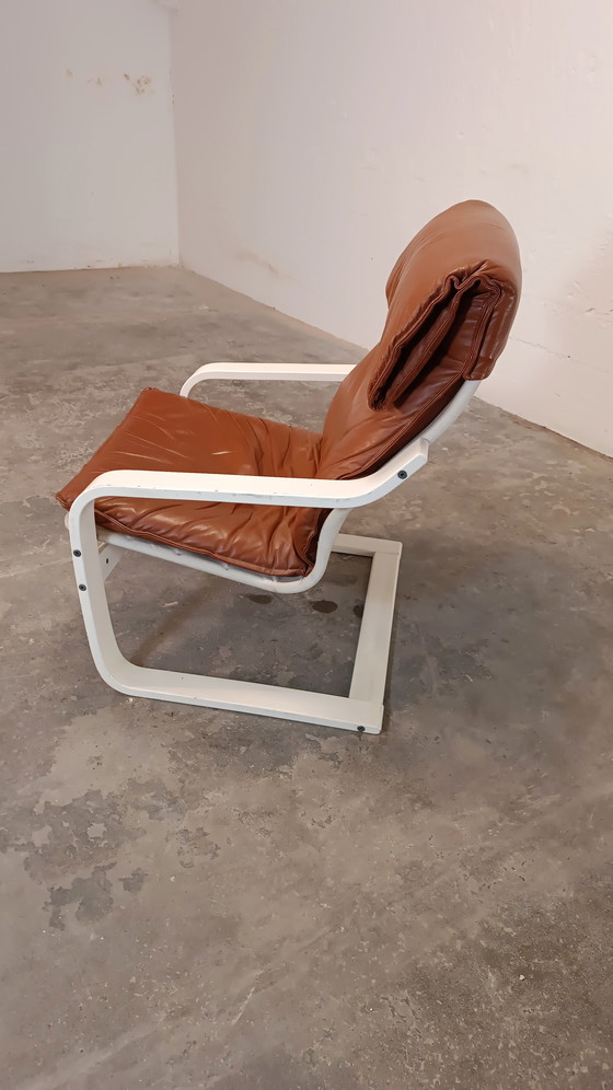 Image 1 of Noboru Nakamura cognac lederen fauteuil 