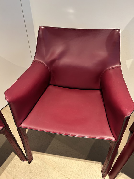 Image 1 of 4x Cassina stoelen bordeaux