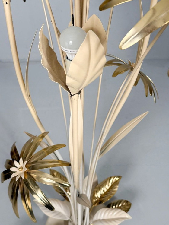 Image 1 of Lámpara de pie floral, estilo Hollywood Regency, años 70