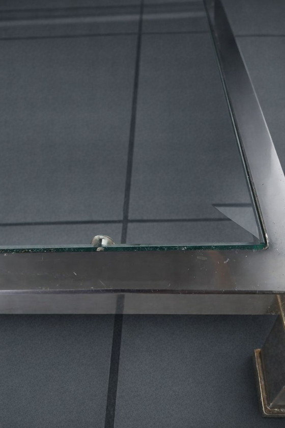 Image 1 of Table basse – laiton et verre facetté