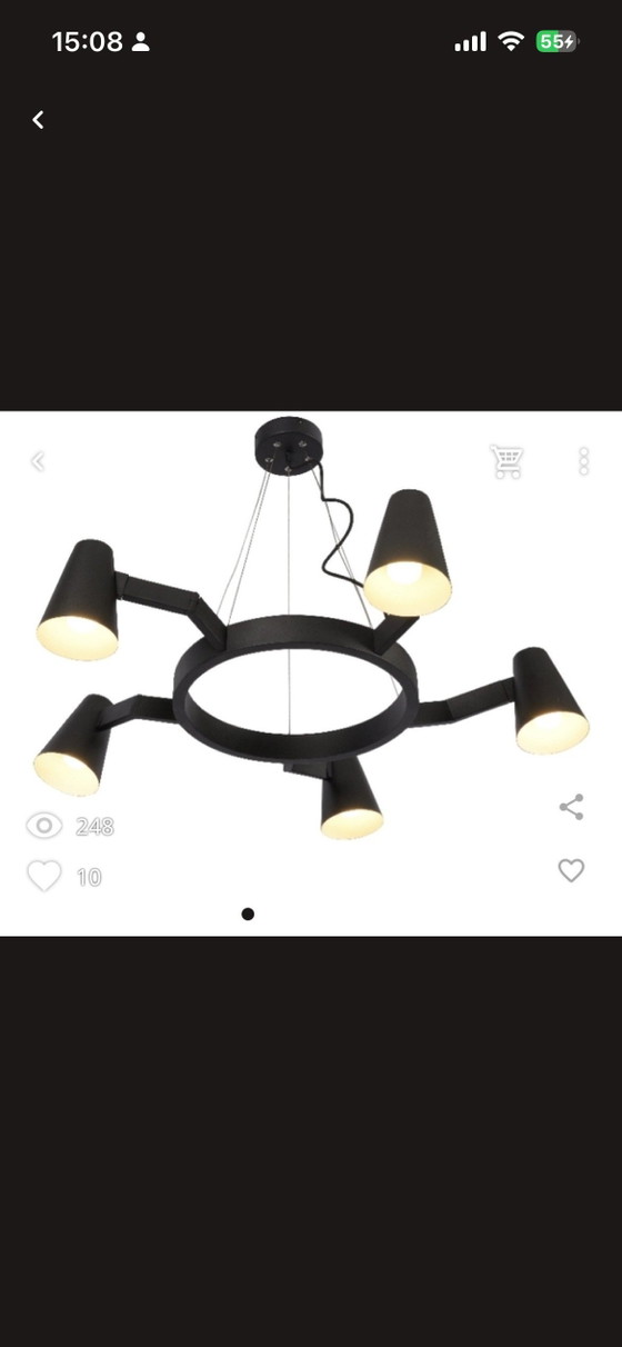 Image 1 of it’s about RoMi Biarritz Chandelier 5-arm – matte black