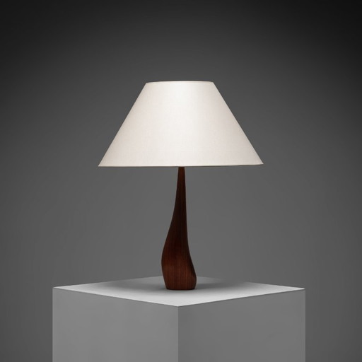 Solid Teak Large Sculptural Table Lamp by Ernst Henriksen, Denmark, 1960s – tafellampen, Wood