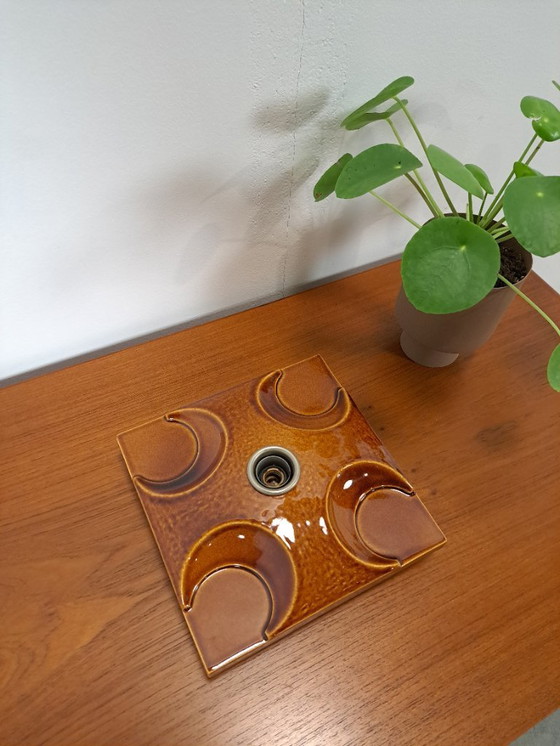 Image 1 of Brown Space Age ceramic wall lamp, no. 2