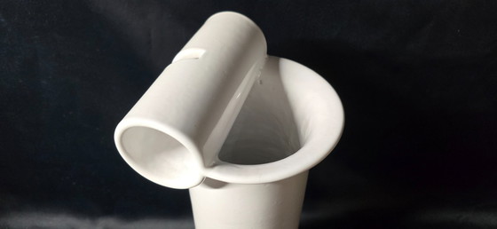 Image 1 of Vaso in ceramica bianca di Enzo Bioli (1832) per Il Picchio , Italia anni '70