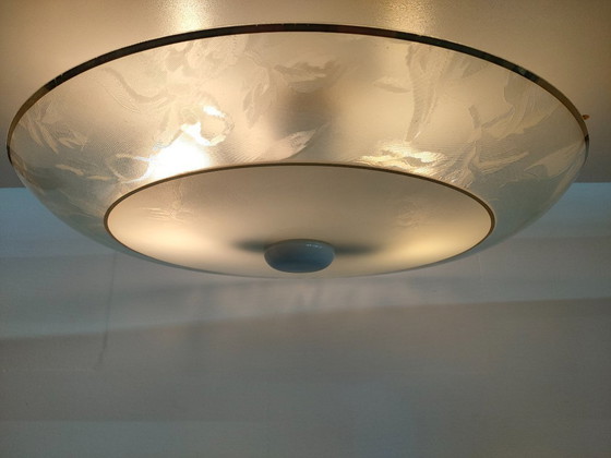 Image 1 of Large vintage 1960s/70s glass ceiling light.