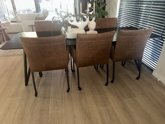 Image 1 of Sei lussuose sedie da pranzo color cognac