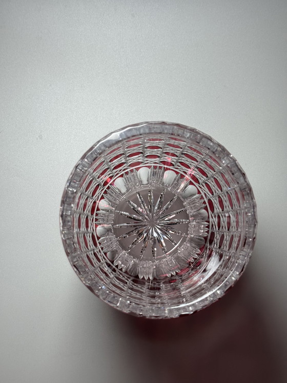 Image 1 of Rare Hand-Cut Overlay Crystal Vase in Ruby – Cristallerie de Lorraine, 1930s