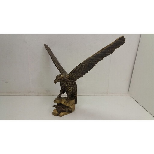 Vintage Art Deco wooden eagle sculpture, Germany 1920