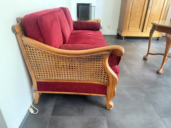 Image 1 of  Bergere antieke 3 zitsbank met 2 fauteuils 