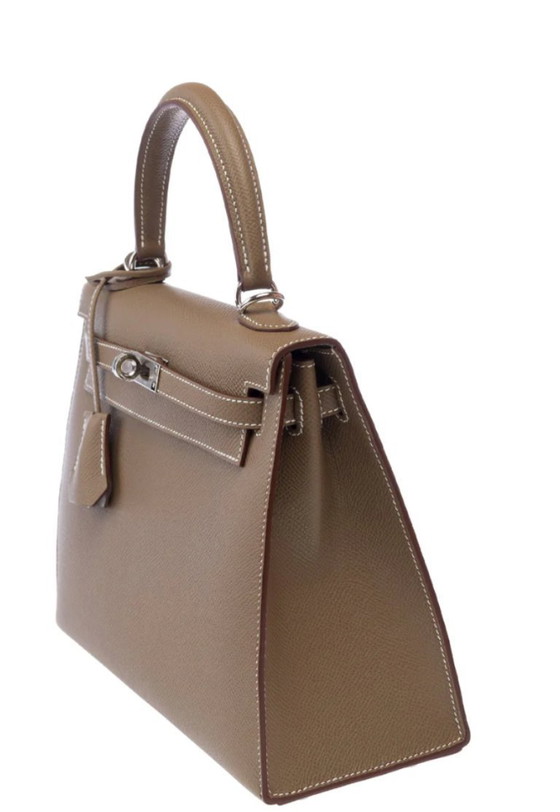 Image 1 of Borsa HERMES Kelly 25 in pelle étoupe - 103212