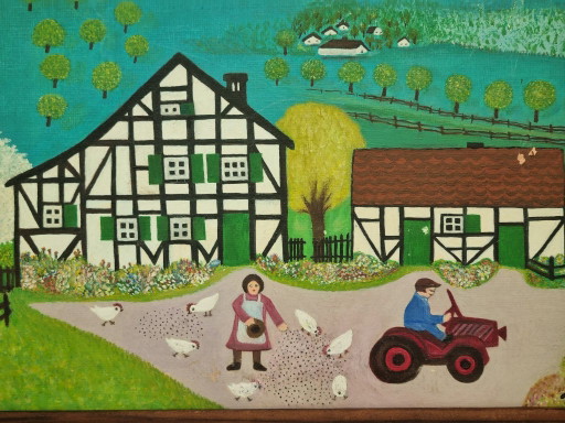 Pintura al óleo “Granja” de Olga Manstedt (1983) – wanddecoratie, Wood (photo 2 of 8)