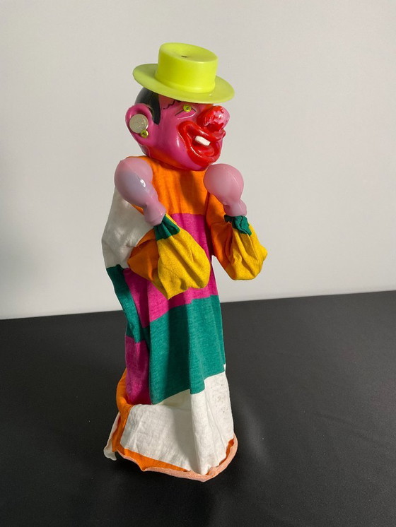 Image 1 of Pair of Vintage Boxing Hand Puppets Asian Man and Clown