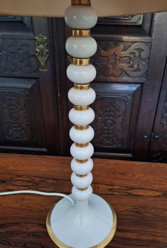 Mid-Century Tall Italian Table Lamp with Stacked Spheres, 1970s – Porcelain (photo 9 of 15)