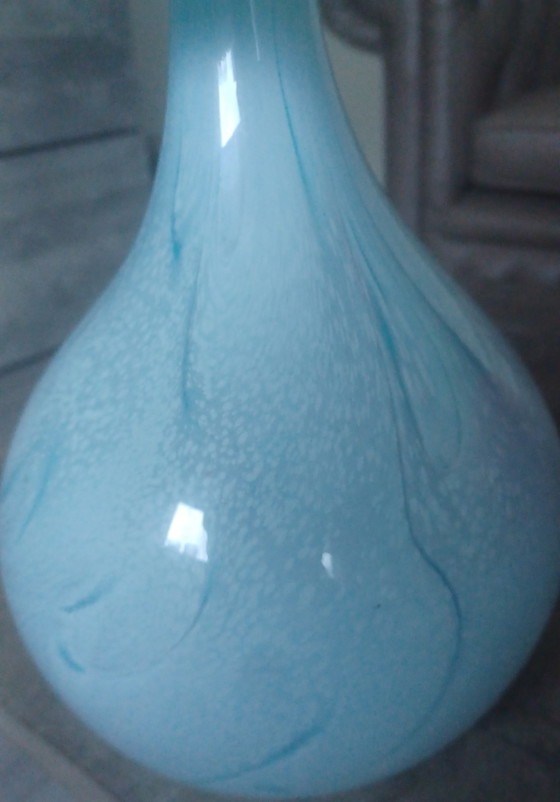 Image 1 of Römische Glashutte Linz Germany 39cm vaas met vogel