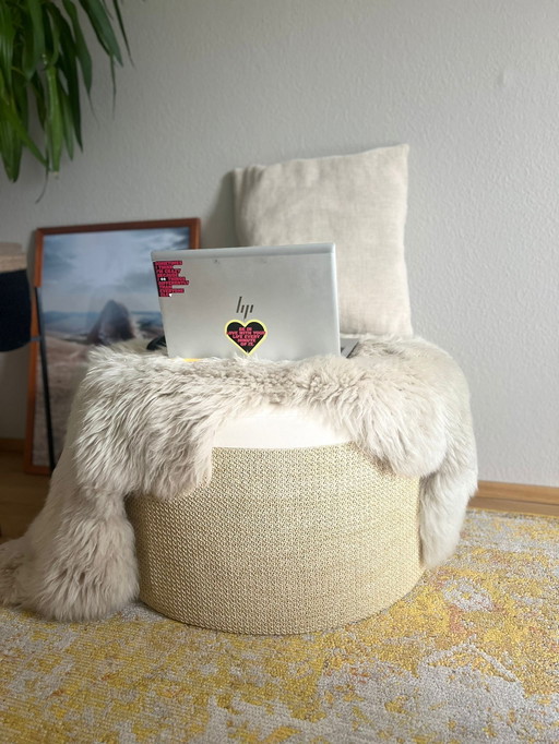 Westwing Rotan Kruk - Zitting, Voetenbank, Bijzettafel