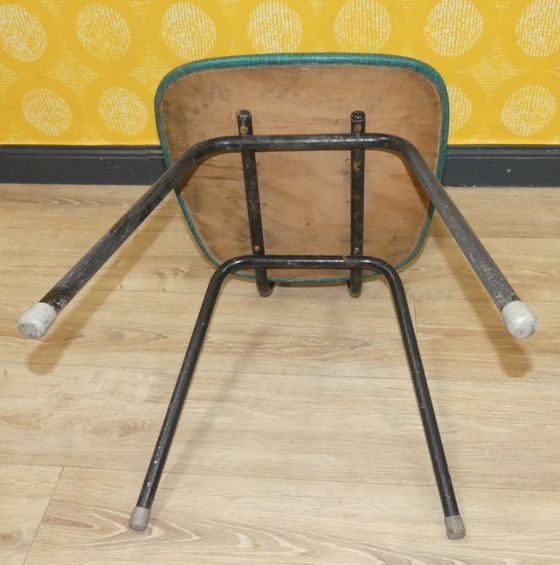 Image 1 of Chaise de cuisine des années 1960 + tabouret Métal style industriel