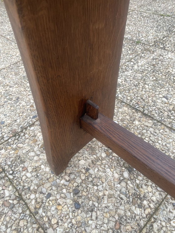 Banc de ferme en bois massif chêne 150cm pour table de ferme rustique 1950, Marron, Rustic (photo 8 sur 14)