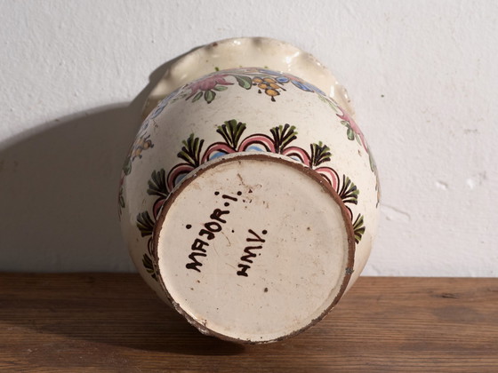 Vaso in ceramica antico, Europa Centrale, circa 1920, Vasi, Giallo (foto 6 di 7)