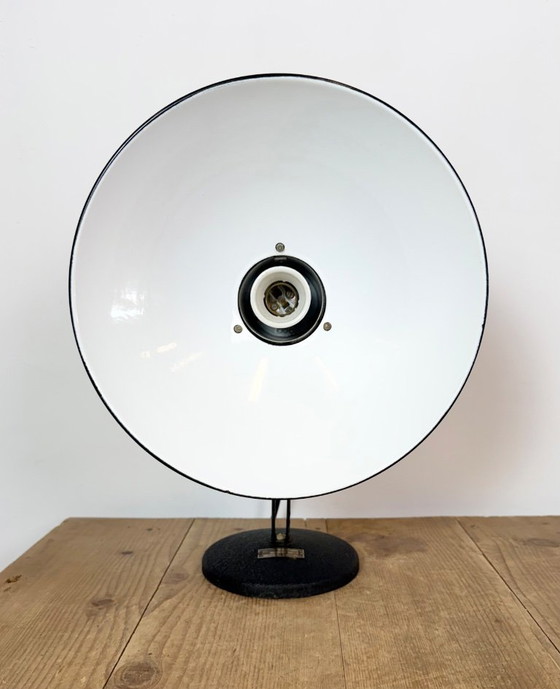 Vintage Industrial Black Enamel Table Lamp from EB, 1950s – Iron (photo 13 of 17)