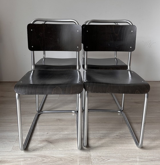 Image 1 of 4x Gispen 101 design dining chairs